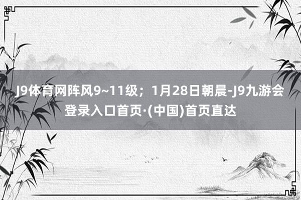 J9体育网阵风9~11级；1月28日朝晨-J9九游会登录入口首页·(中国)首页直达