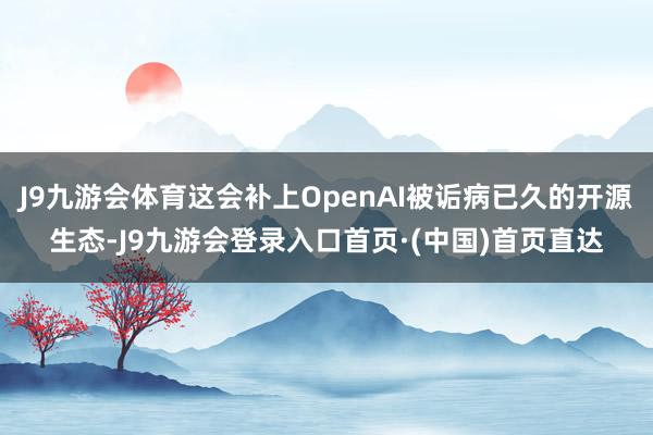 J9九游会体育这会补上OpenAI被诟病已久的开源生态-J9九游会登录入口首页·(中国)首页直达
